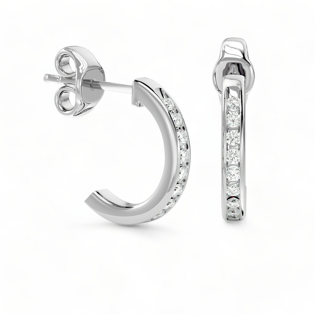 ROUND HOOPS MOISSANITE STUD EARRINGS (2 CT. TW.)