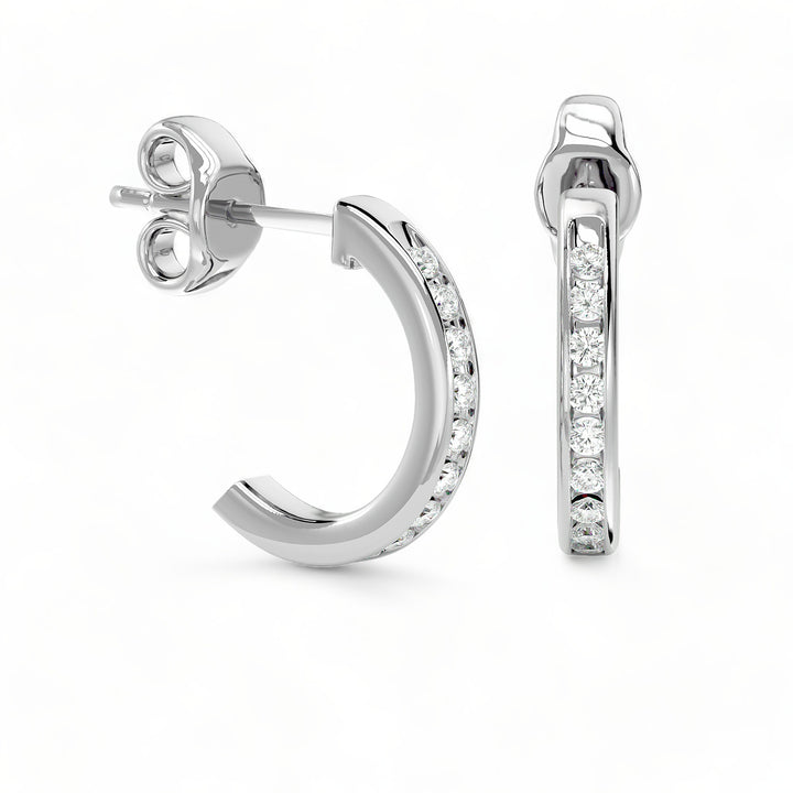 ROUND HOOPS MOISSANITE STUD EARRINGS (2 CT. TW.)