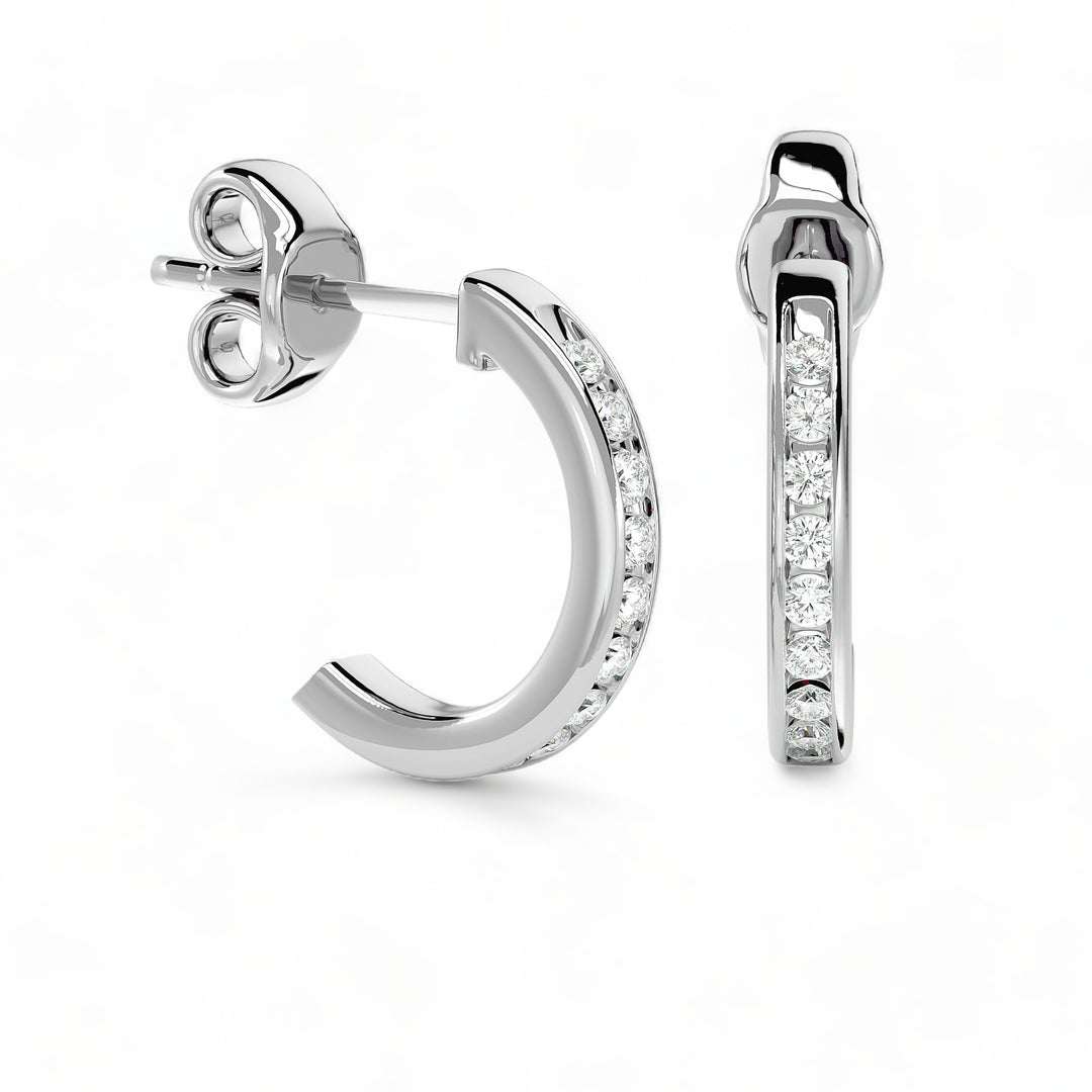 ROUND HOOPS MOISSANITE STUD EARRINGS (2 CT. TW.)