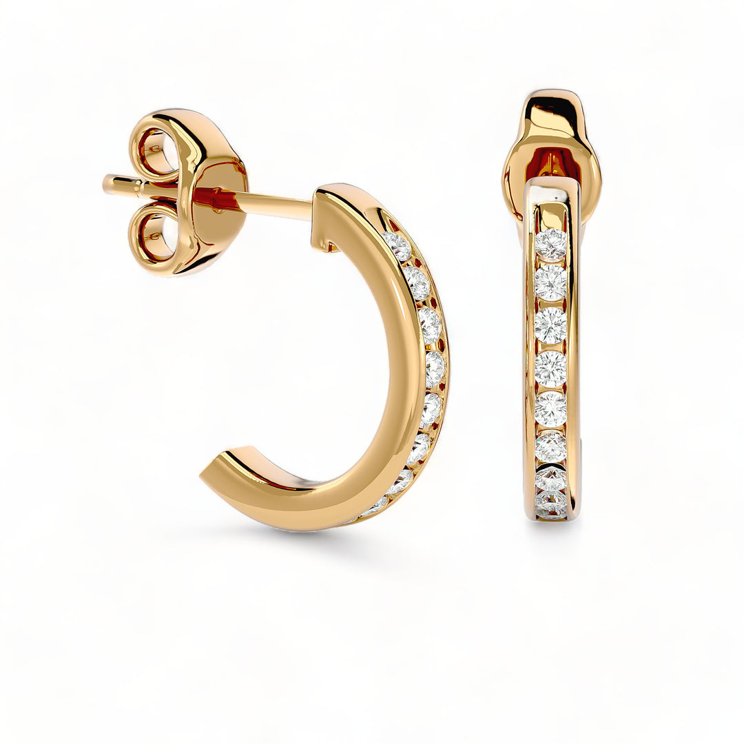 ROUND HOOPS MOISSANITE STUD EARRINGS (2 CT. TW.)