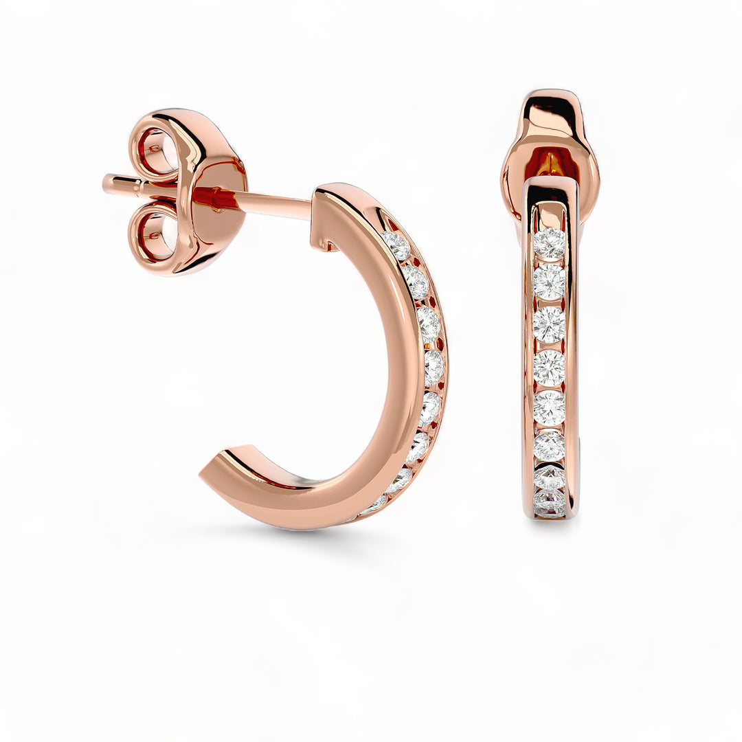 ROUND HOOPS MOISSANITE STUD EARRINGS (2 CT. TW.)