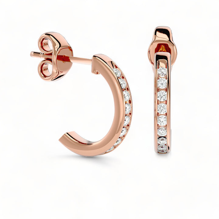 ROUND HOOPS MOISSANITE STUD EARRINGS (2 CT. TW.)