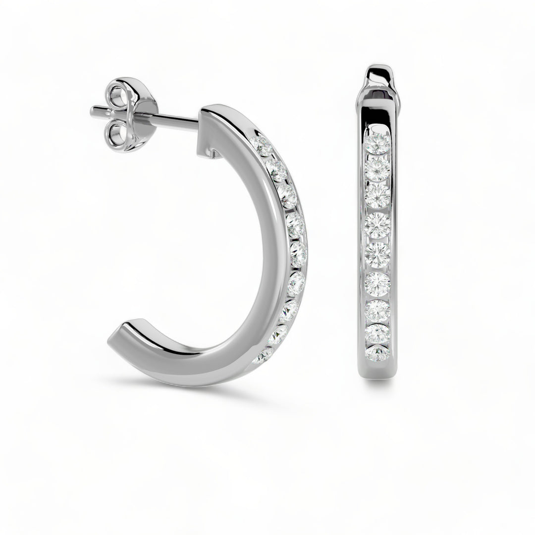 ROUND HOOPS MOISSANITE STUD EARRINGS (2 CT. TW.)