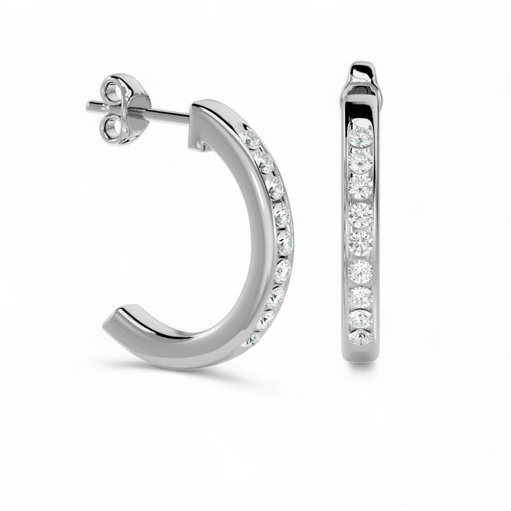 ROUND HOOPS MOISSANITE STUD EARRINGS (2 CT. TW.)