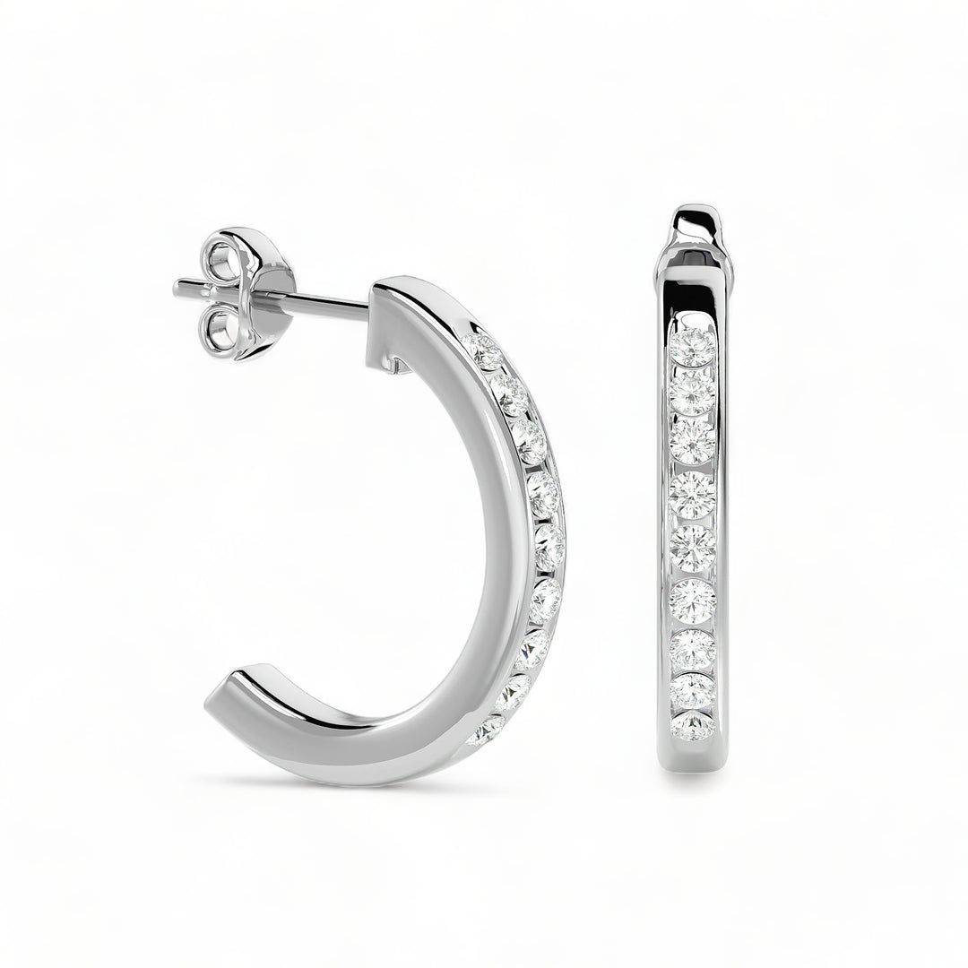 ROUND HOOPS MOISSANITE STUD EARRINGS (2 CT. TW.)