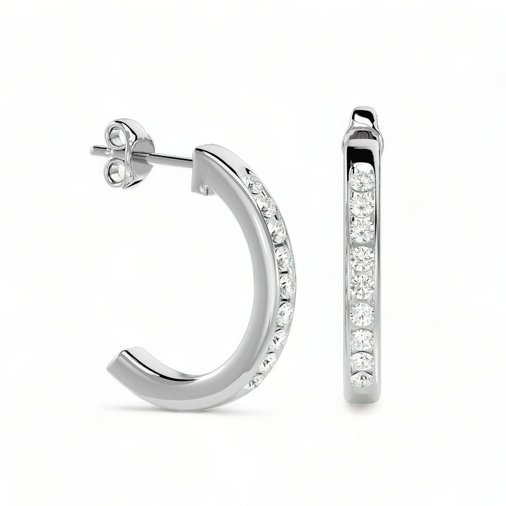 ROUND HOOPS MOISSANITE STUD EARRINGS (2 CT. TW.)