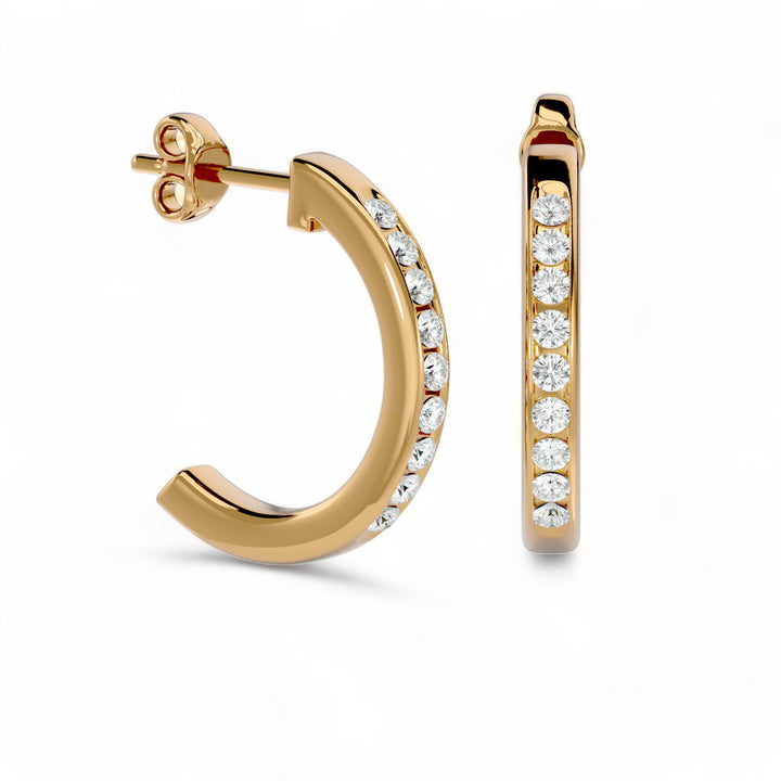 ROUND HOOPS MOISSANITE STUD EARRINGS (2 CT. TW.)