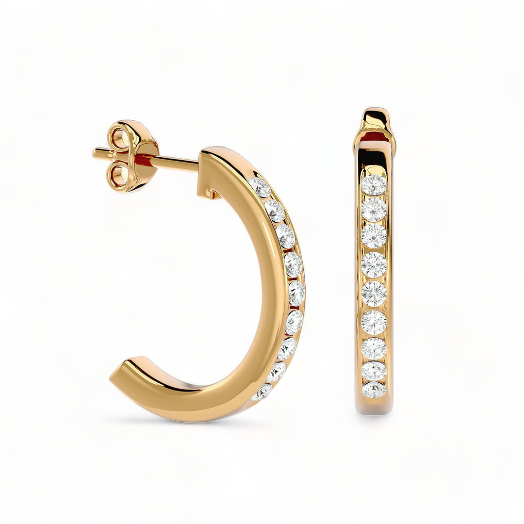 ROUND HOOPS MOISSANITE STUD EARRINGS (2 CT. TW.)