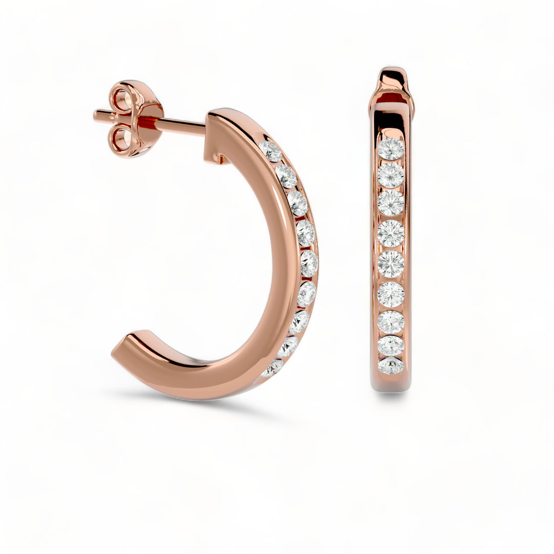 ROUND HOOPS MOISSANITE STUD EARRINGS (2 CT. TW.)