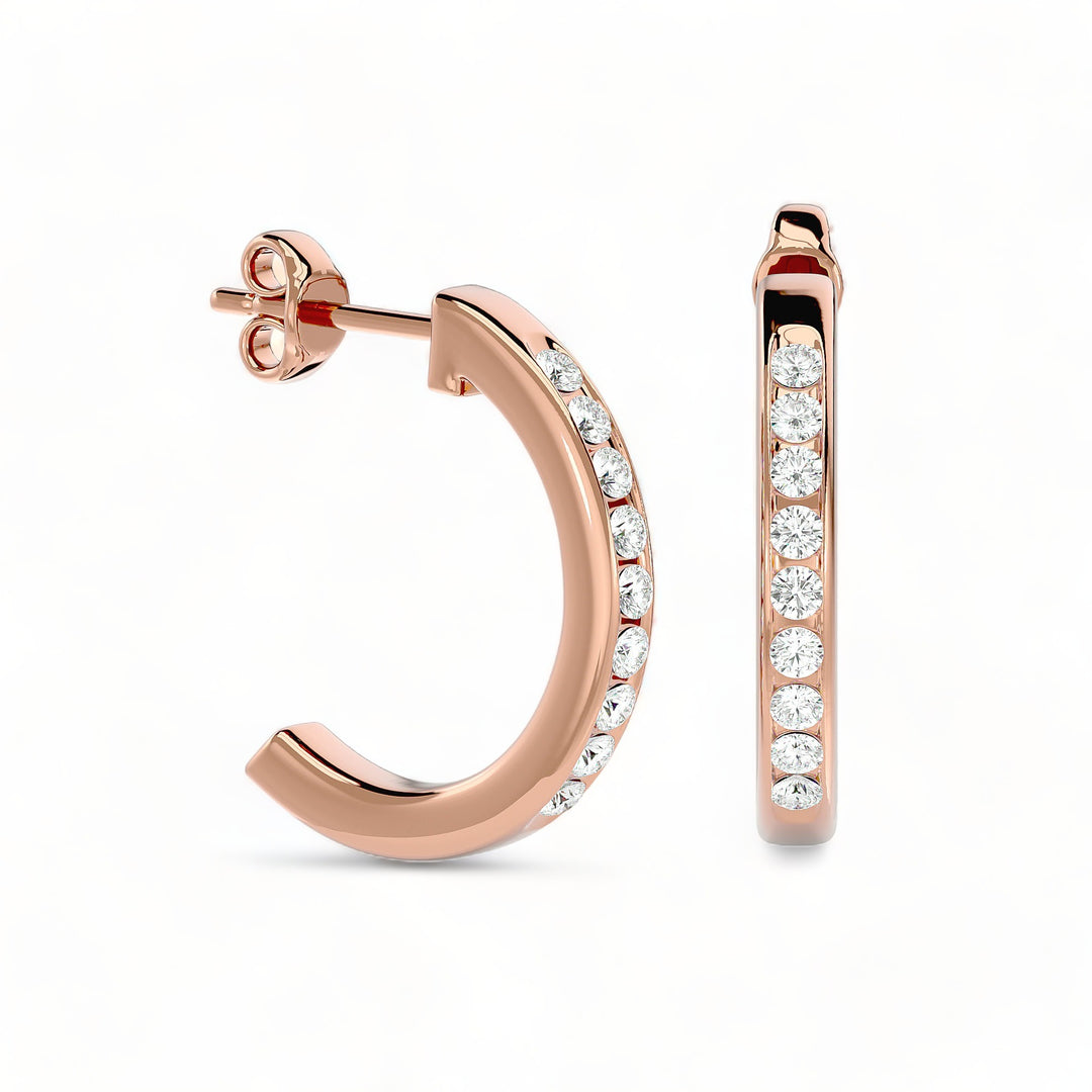 ROUND HOOPS MOISSANITE STUD EARRINGS (2 CT. TW.)