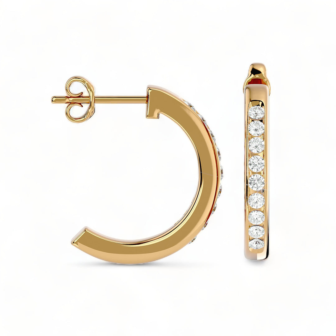 ROUND HOOPS MOISSANITE STUD EARRINGS (2 CT. TW.)