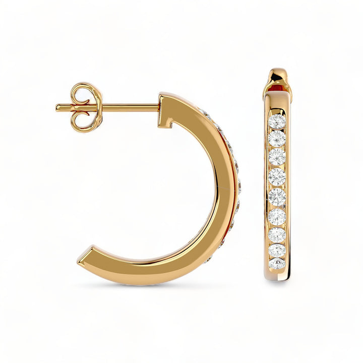 ROUND HOOPS MOISSANITE STUD EARRINGS (2 CT. TW.)