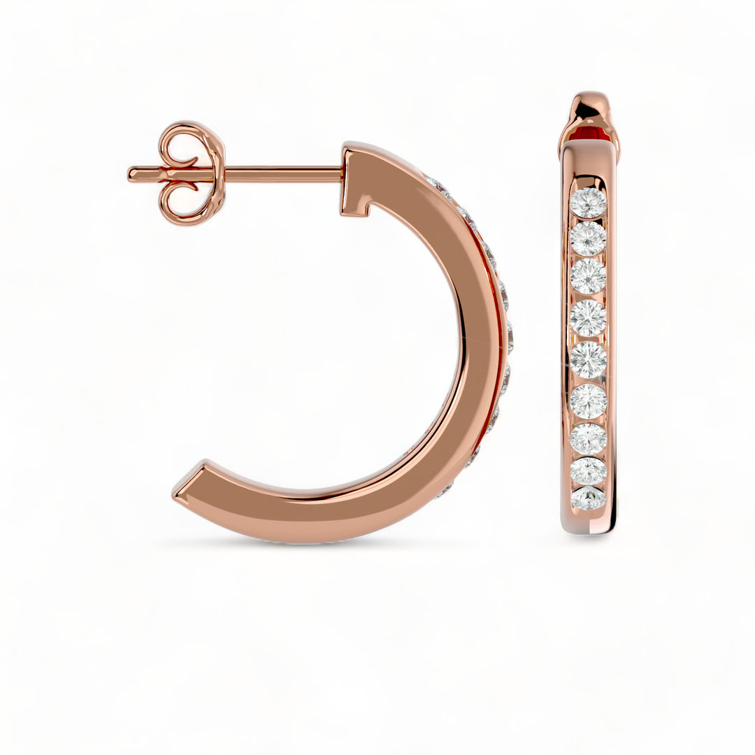 ROUND HOOPS MOISSANITE STUD EARRINGS (2 CT. TW.)