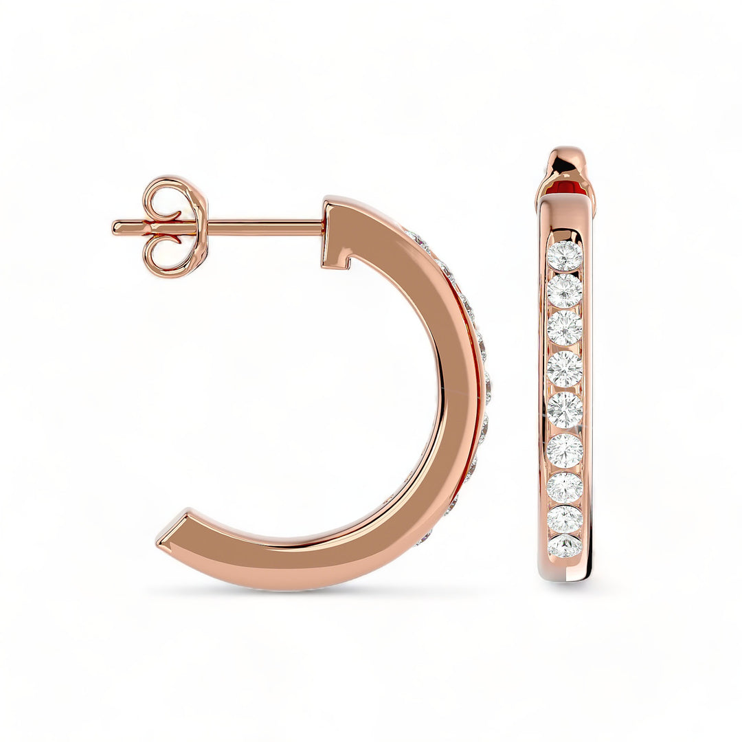 ROUND HOOPS MOISSANITE STUD EARRINGS (2 CT. TW.)