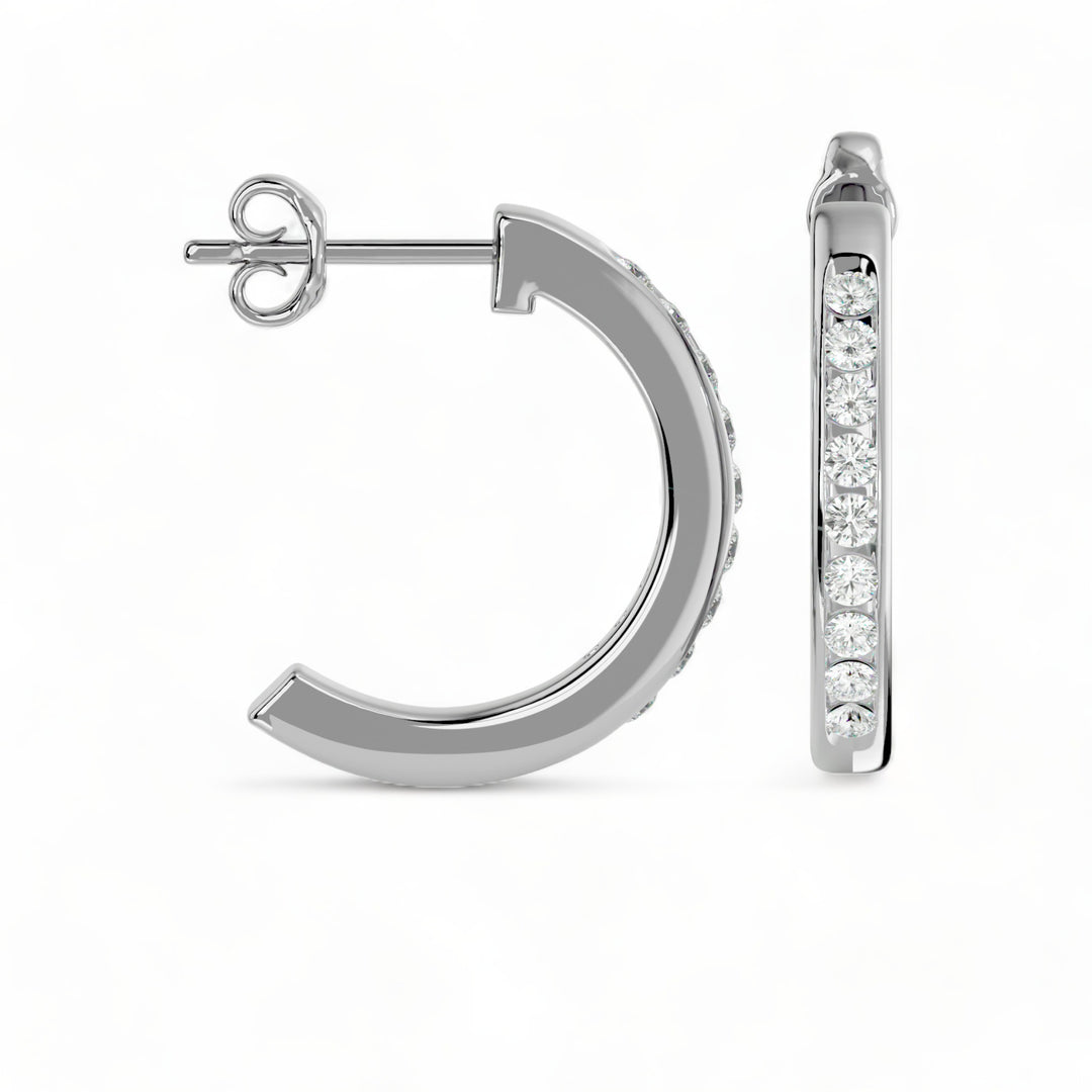 ROUND HOOPS MOISSANITE STUD EARRINGS (2 CT. TW.)