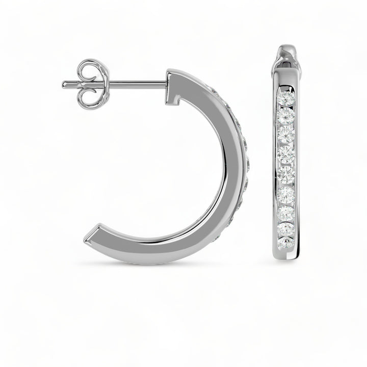 ROUND HOOPS MOISSANITE STUD EARRINGS (2 CT. TW.)