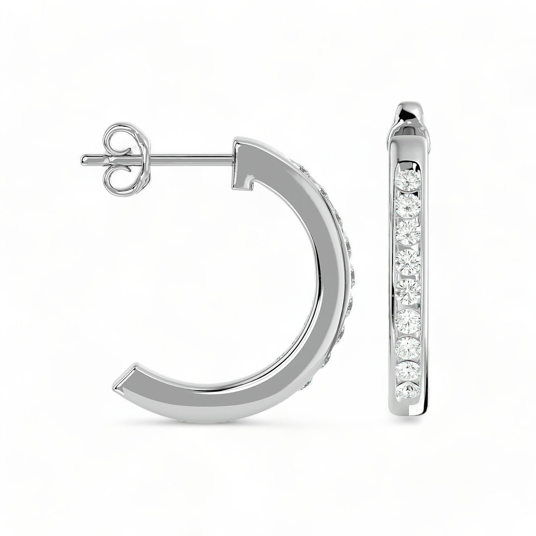 ROUND HOOPS MOISSANITE STUD EARRINGS (2 CT. TW.)