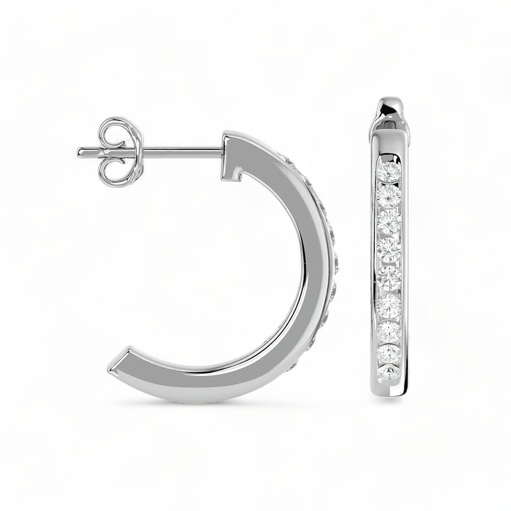 ROUND HOOPS MOISSANITE STUD EARRINGS (2 CT. TW.)