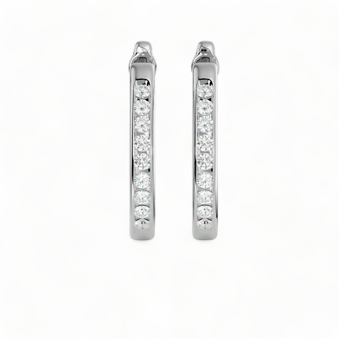 ROUND HOOPS MOISSANITE STUD EARRINGS (2 CT. TW.)