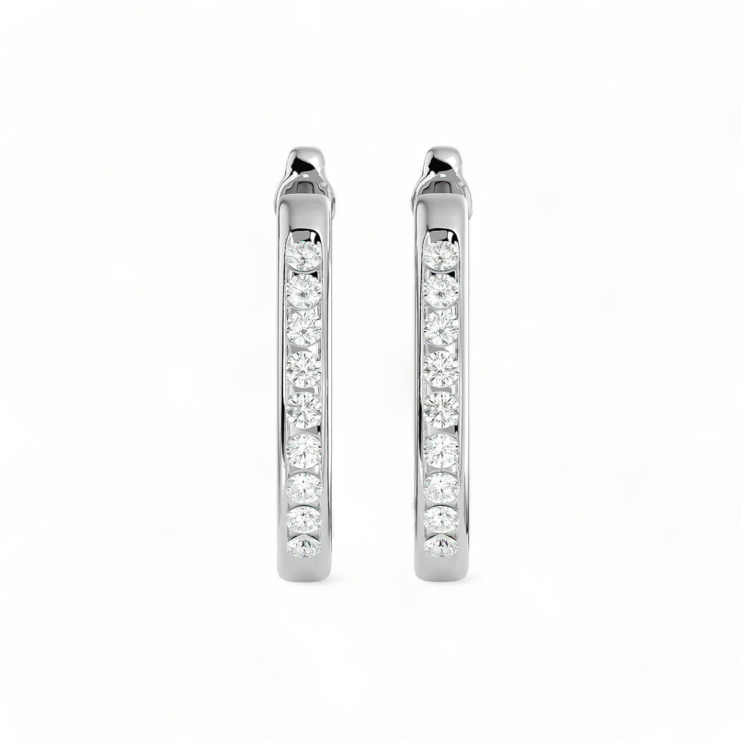 ROUND HOOPS MOISSANITE STUD EARRINGS (2 CT. TW.)