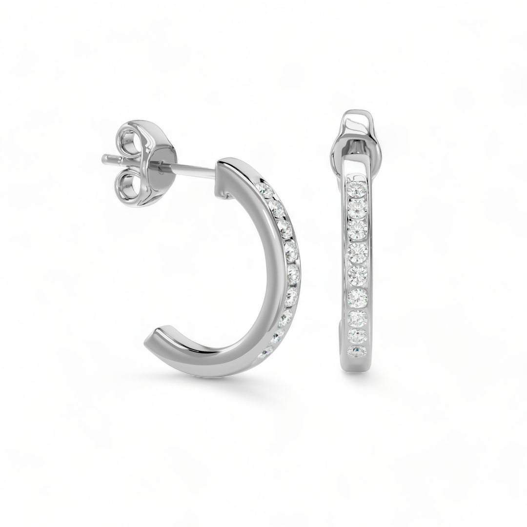 ROUND HOOPS MOISSANITE STUD EARRINGS (2 CT. TW.)