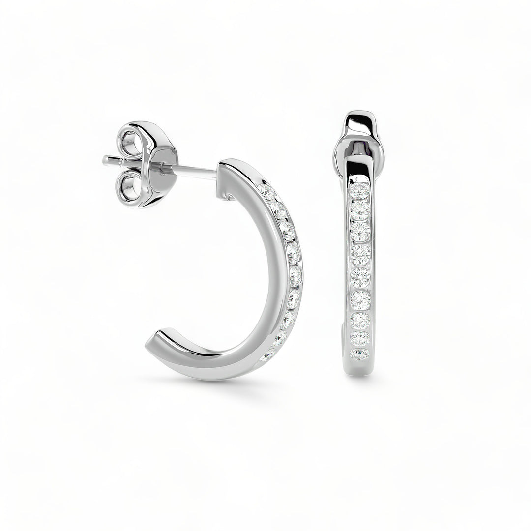 ROUND HOOPS MOISSANITE STUD EARRINGS (2 CT. TW.)