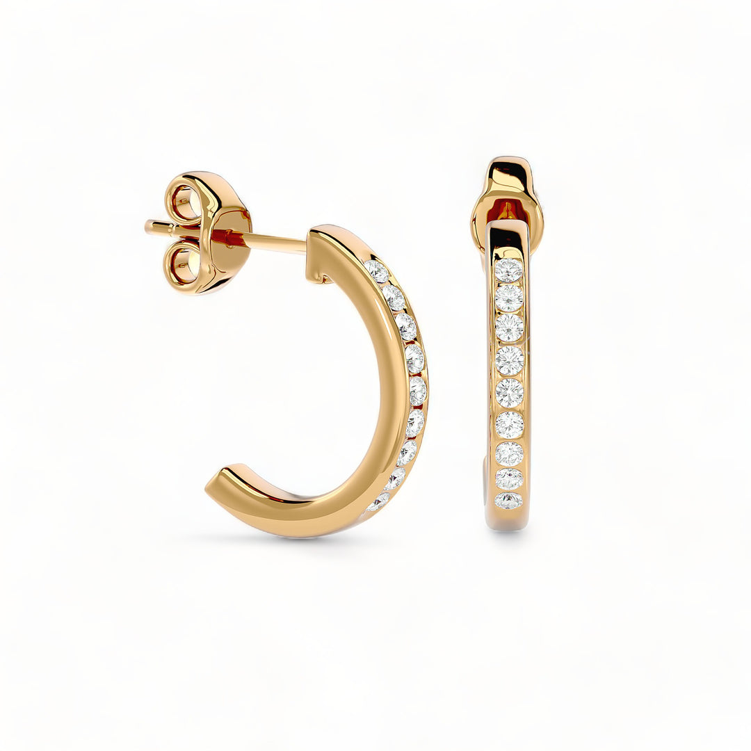 ROUND HOOPS MOISSANITE STUD EARRINGS (2 CT. TW.)