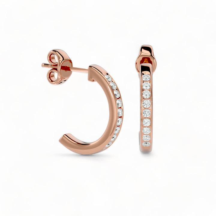 ROUND HOOPS MOISSANITE STUD EARRINGS (2 CT. TW.)