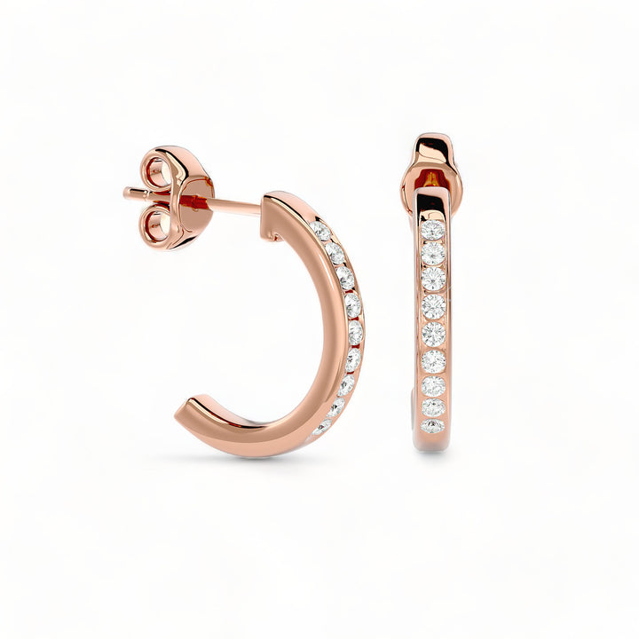 ROUND HOOPS MOISSANITE STUD EARRINGS (2 CT. TW.)