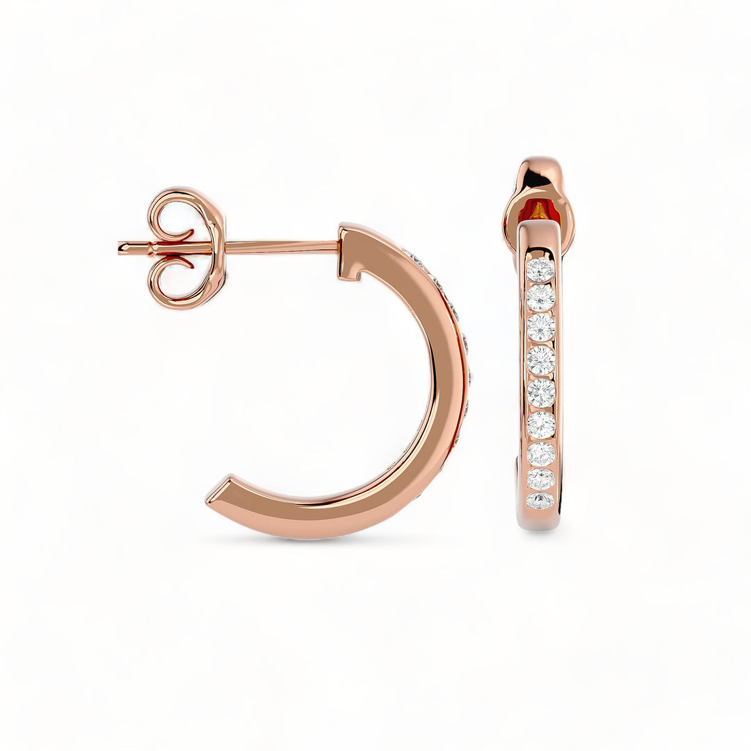 ROUND HOOPS MOISSANITE STUD EARRINGS (2 CT. TW.)