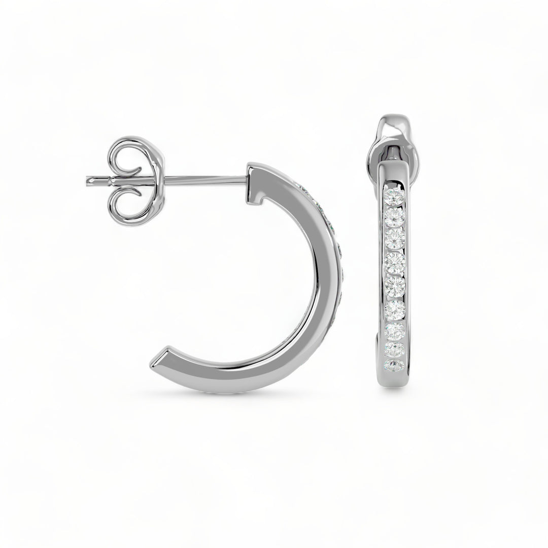 ROUND HOOPS MOISSANITE STUD EARRINGS (2 CT. TW.)