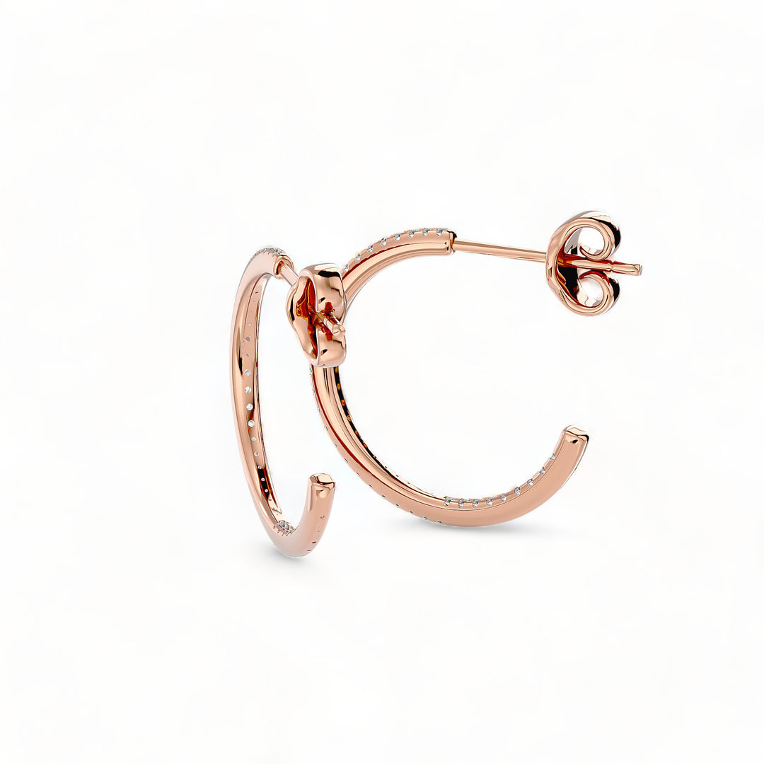 ROUND HOOPS MOISSANITE STUD EARRINGS (2 CT. TW.)