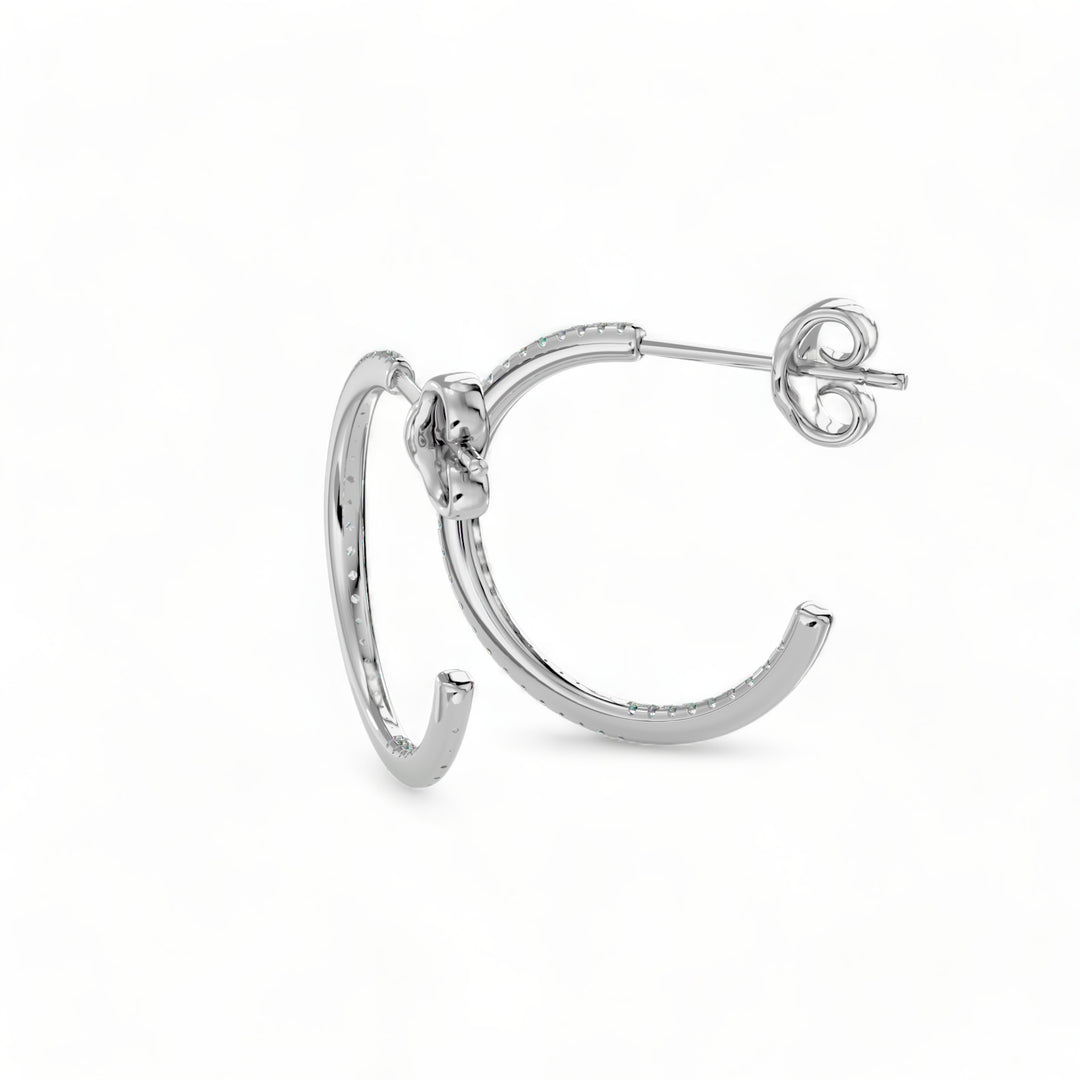 ROUND HOOPS MOISSANITE STUD EARRINGS (2 CT. TW.)