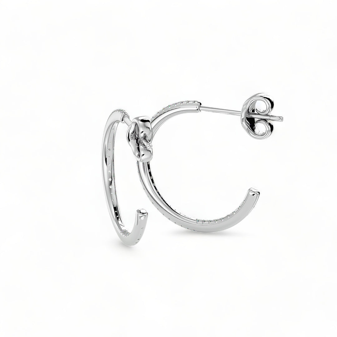 ROUND HOOPS MOISSANITE STUD EARRINGS (2 CT. TW.)