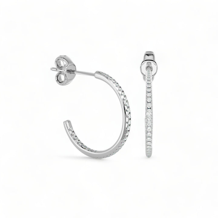 ROUND HOOPS MOISSANITE STUD EARRINGS (2 CT. TW.)