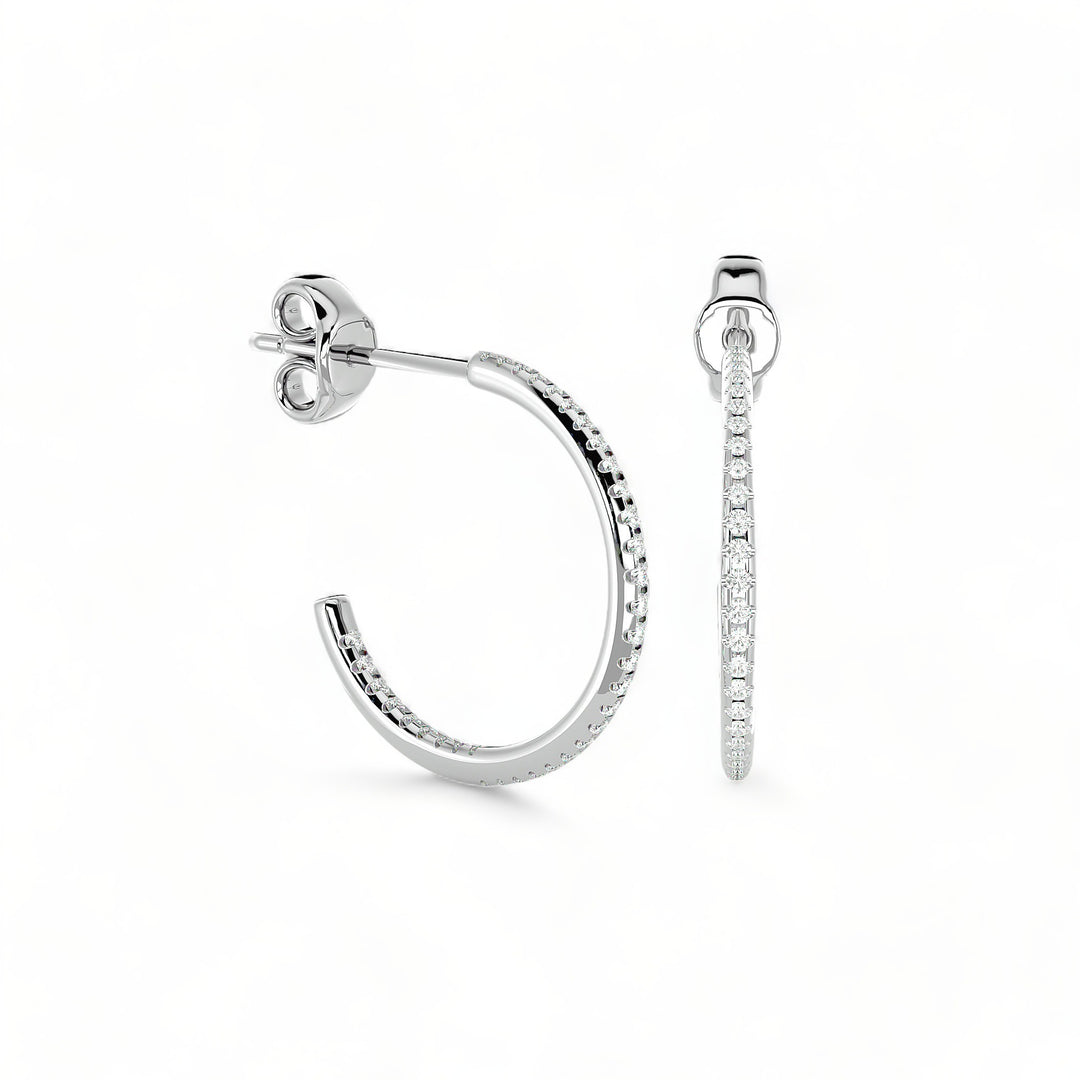 ROUND HOOPS MOISSANITE STUD EARRINGS (2 CT. TW.)