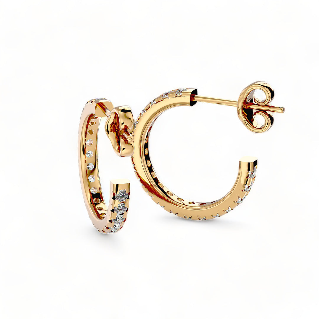 ROUND HOOPS MOISSANITE STUD EARRINGS (2 CT. TW.)