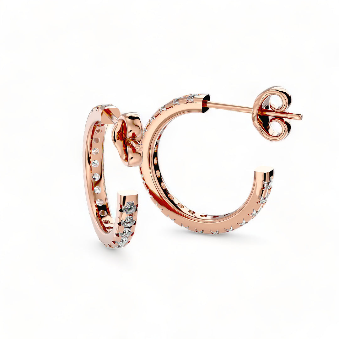 ROUND HOOPS MOISSANITE STUD EARRINGS (2 CT. TW.)