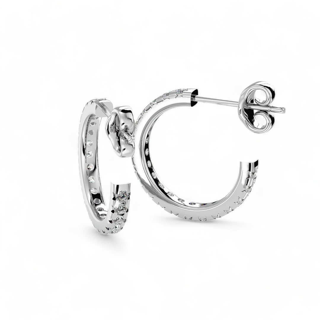 ROUND HOOPS MOISSANITE STUD EARRINGS (2 CT. TW.)