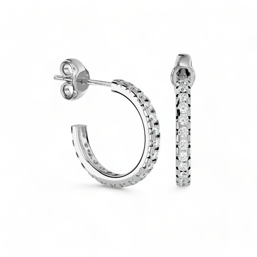 ROUND HOOPS MOISSANITE STUD EARRINGS (2 CT. TW.)