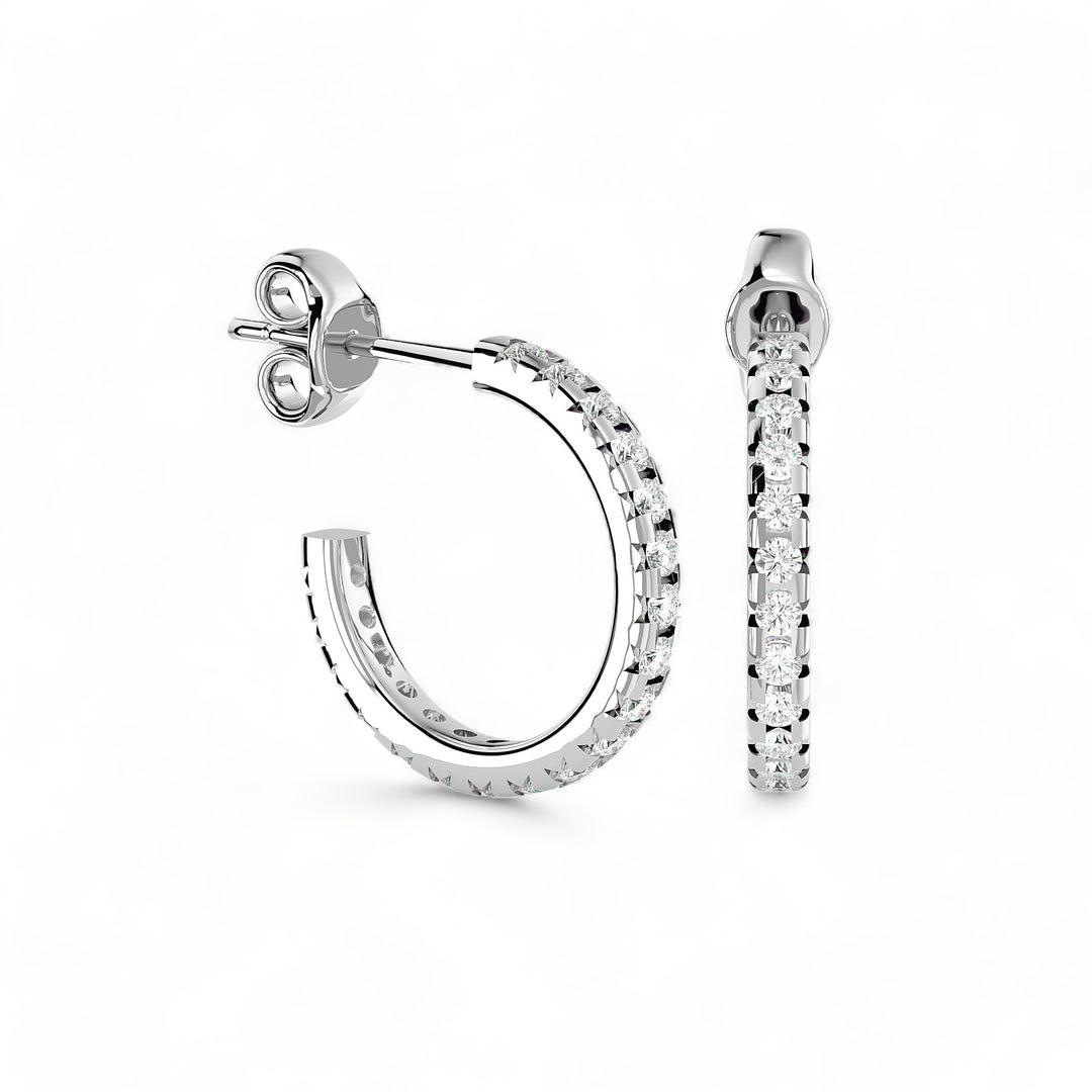 ROUND HOOPS MOISSANITE STUD EARRINGS (2 CT. TW.)