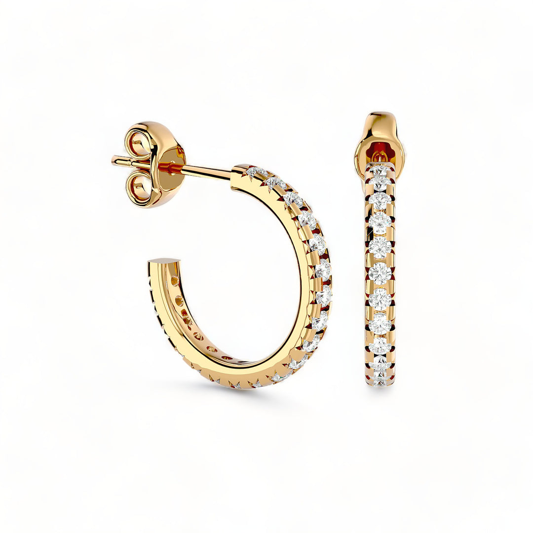 ROUND HOOPS MOISSANITE STUD EARRINGS (2 CT. TW.)