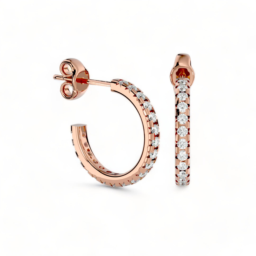 ROUND HOOPS MOISSANITE STUD EARRINGS (2 CT. TW.)