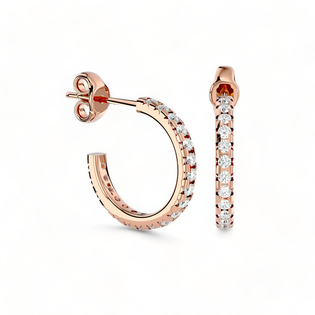 ROUND HOOPS MOISSANITE STUD EARRINGS (2 CT. TW.)