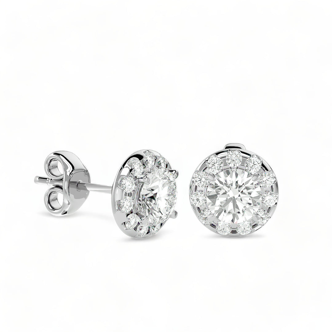 Round Halo Moissanite Stud Earrings (2 ct. tw.)