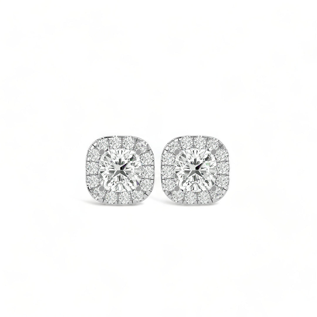 Round Halo Moissanite Stud Earrings (2 ct. tw.)