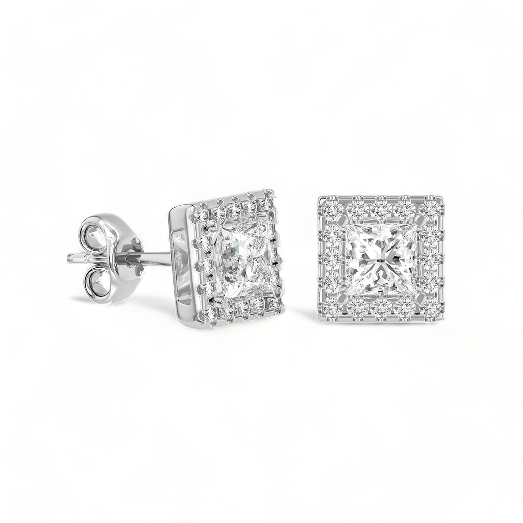 Round Halo Moissanite Stud Earrings (2 ct. tw.)