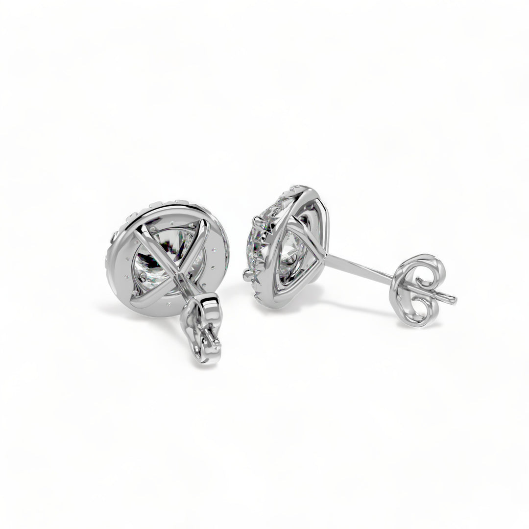 Round Halo Moissanite Stud Earrings (2 ct. tw.)