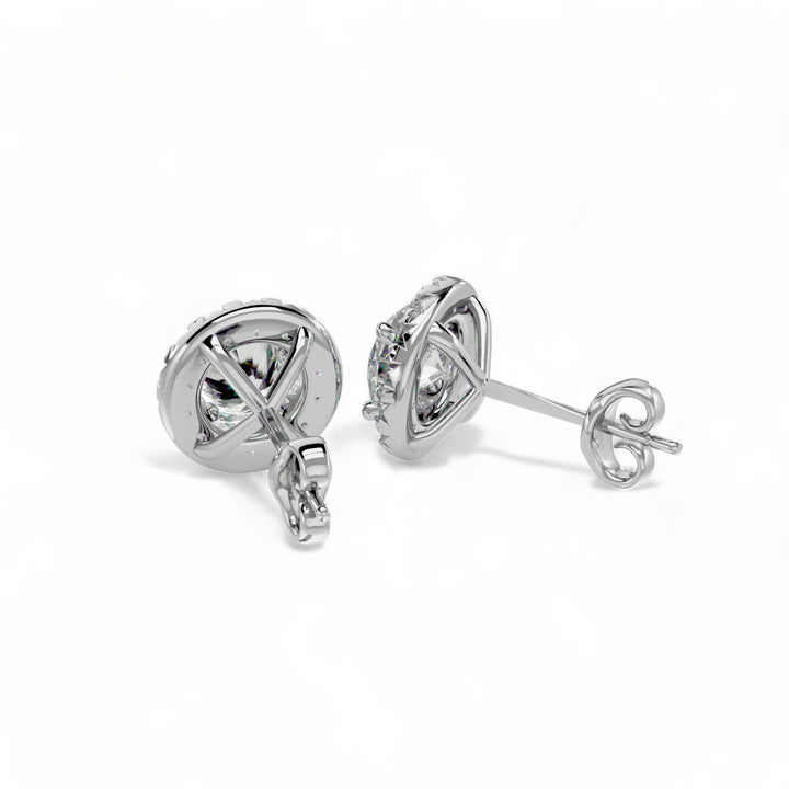 Round Halo Moissanite Stud Earrings (2 ct. tw.)