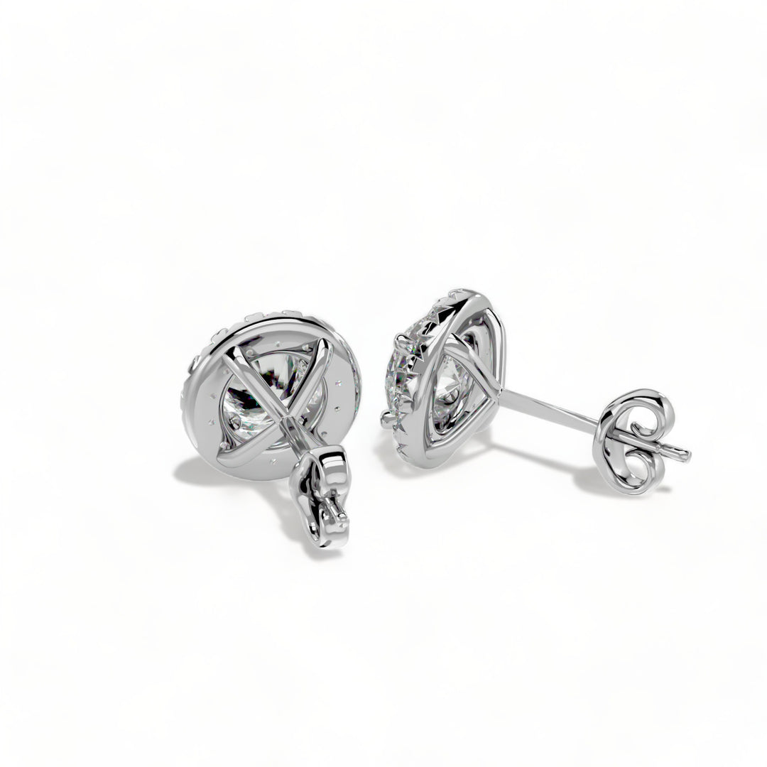 Round Halo Moissanite Stud Earrings (2 ct. tw.)